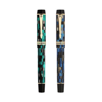 Majohn M600 Checkerboard Fountain Pen Acrylic BOCK Fine Nib Writing Pen