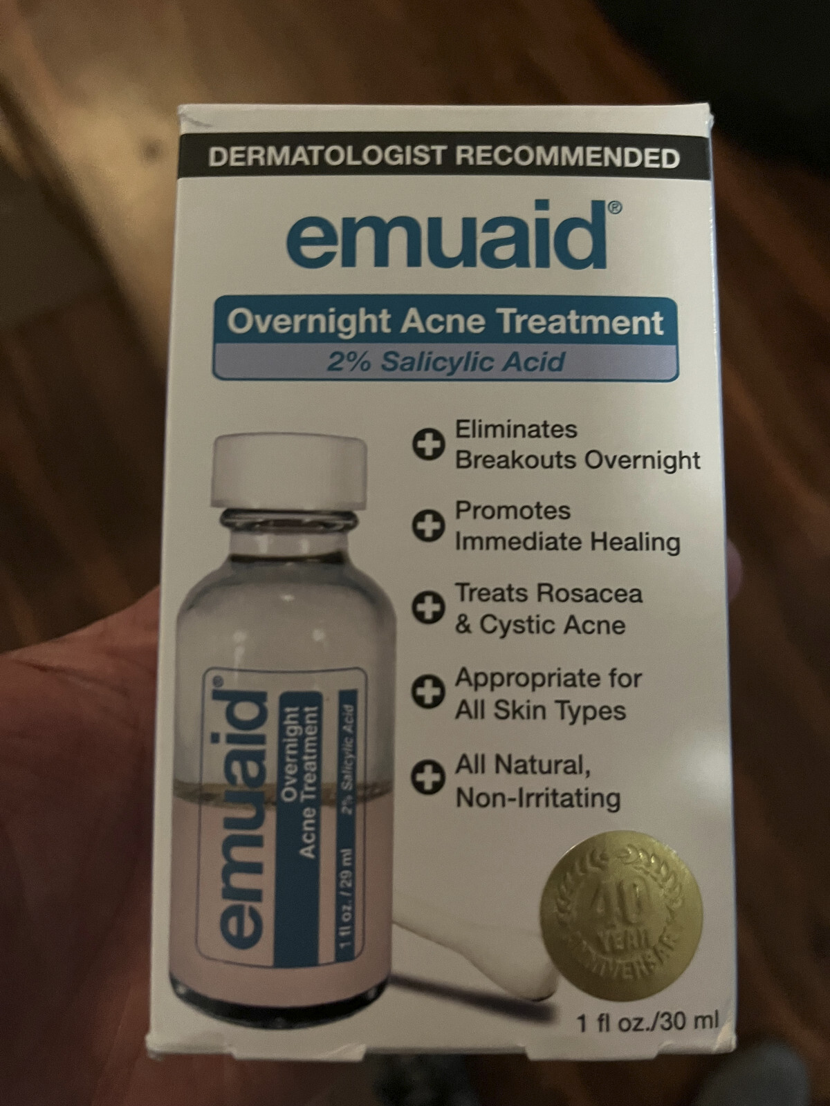 Emuaid Overnight Acne Treatment 2 Salicylic AcidRosacea, Cystic Acne