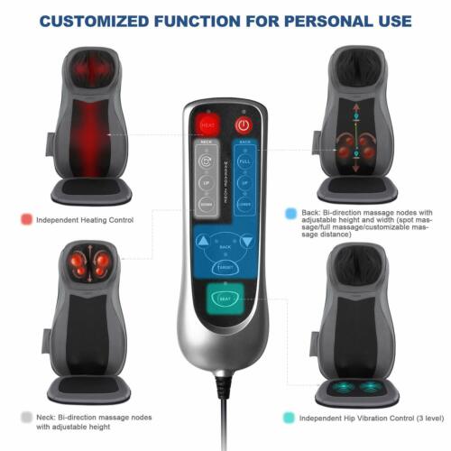 Back Neck Massage Seat Chair Cushion with Heat 3D Finger Pressure & Vibration - Picture 5 of 9