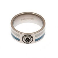 Manchester City Football Club Steel Colour Stripe Ring Size Large Free Uk P&p Manchester City Football Club Steel Colour Stripe Ring Size Large Free Uk P&p
