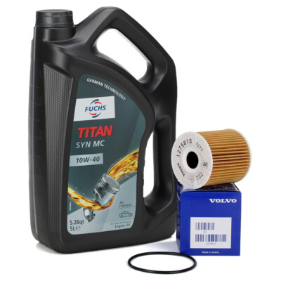 5L 5 Liter FUCHS TITAN SYN MC 10W40 Motoröl + ORIGINAL VOLVO Ölfilter 1275810