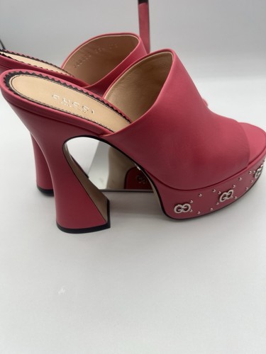 NIB Gucci Interlocking G Platform Sandals Size 38.5 Fits 8-8.5 US Women’s Pink - Picture 8 of 10
