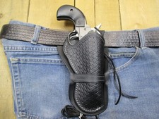 Ruger Wrangler, Western Cowboy Single Loop Holster, 22 SA Revolver Basket Weave