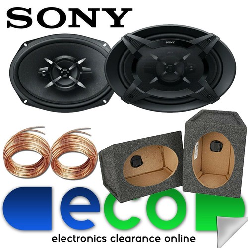 SONY XSFB6930 3Way 6x9" 900 Watts Car Speakers & 6x9 Grey Pod Box