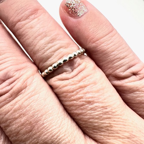 Pandora Silver Ball Eternity Ring Sterling Silver Size 7.5