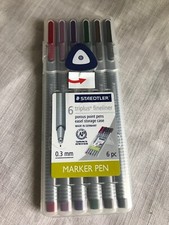 11 Pack Staedtler 6ct Black Fine tip Felt tip Marker Pen