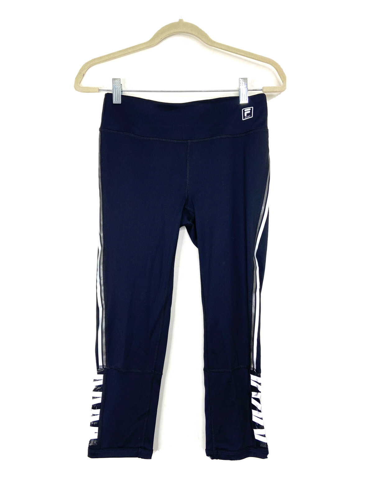 Leggings donna Fila Sport nero bianco yoga lunghezza Capri taglia S