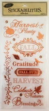 The Paper Studio Stickabilities FALL EMBOSSED FOIL Stickers - 14 pcs