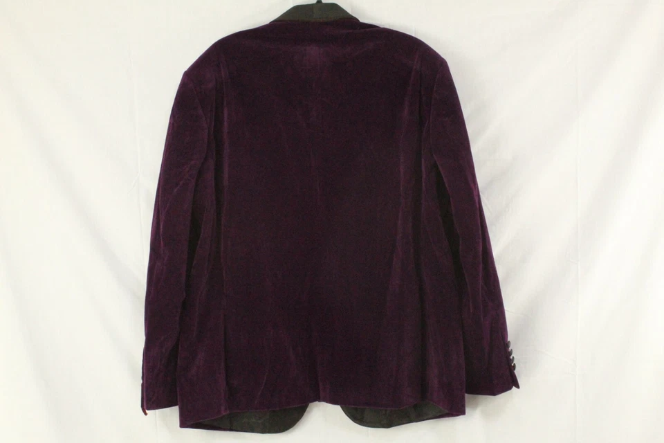 BESPOKE TAZZIO Men's Size 2XL Tuxedo Jacket One Button Color Purple Velvet NWT - Image 4 of 4