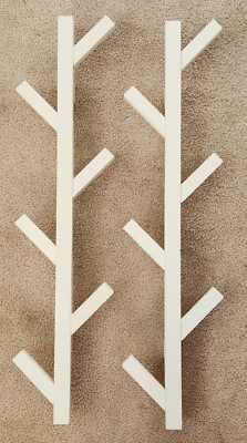 IKEA TJUSIG Vertical Wall Coat Rack Hanger White Wood 30 3/4