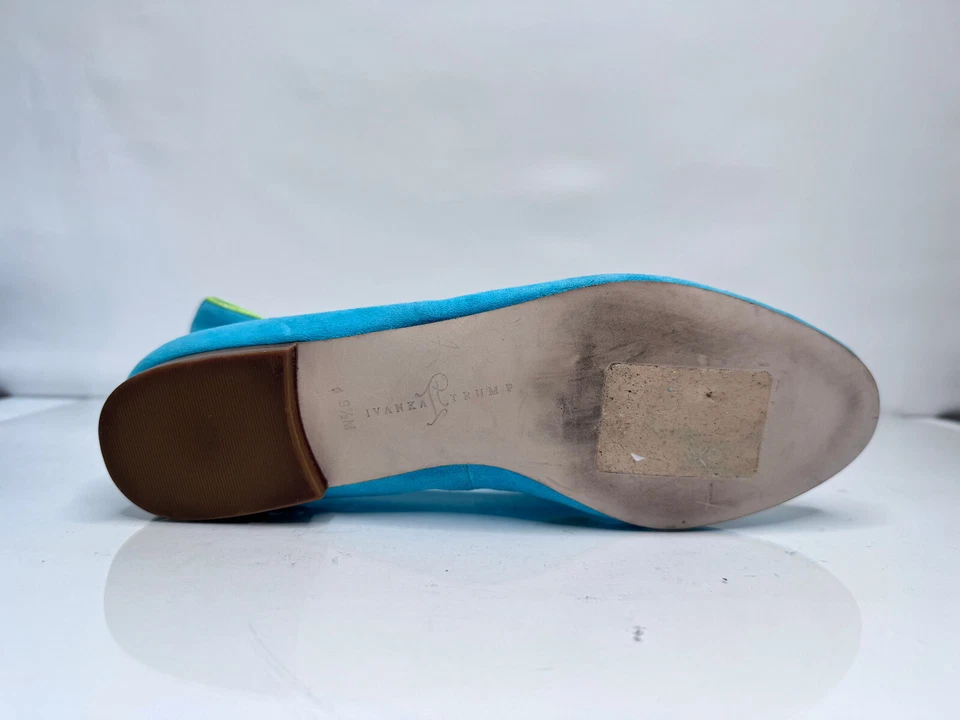Mocasines para mujer Ivanka Trump de gamuza con borla - azul y verde neón, talla US 9,5M Foto 4 de 4