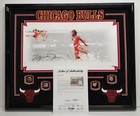 MICHAEL JORDAN Autographed LAST DANCE, CHICAGO BULLS, custom frame.PSA/DNA