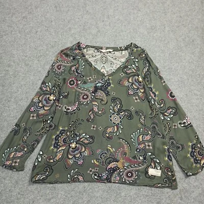 Odd Molly Shirt 2 - M Gris Vert Viscose Paisley Batik Top Boho 903 - Photo 1/4