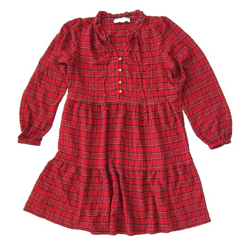 LOFT green plaid tiered shirt dress small petite new with tags | eBay
