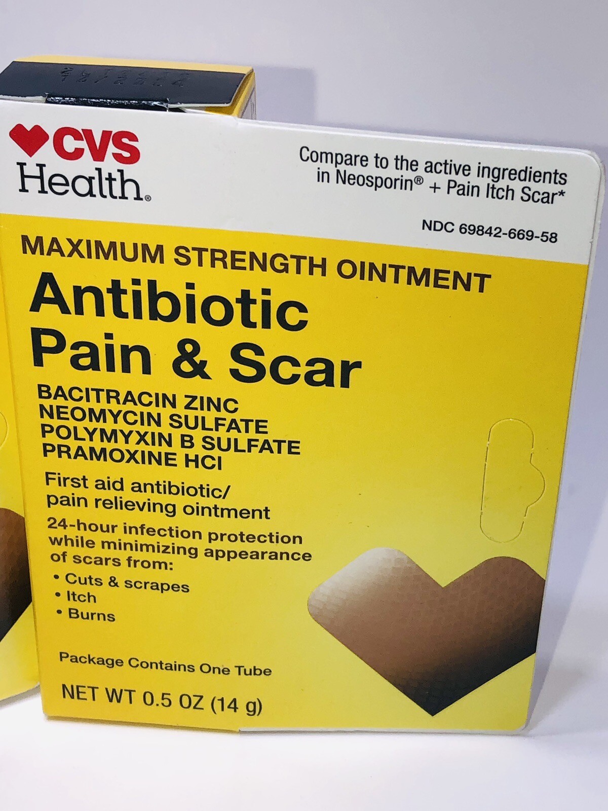 2 Pack CVS Health Maximum Strength Antibiotic PAIN & SCAR Ointment EXP