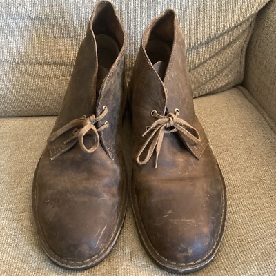 Clarks Mens 10.5 M Brown Leather Chukka Desert Boots Lace Up Casual Shoes Clarks Men main image 2