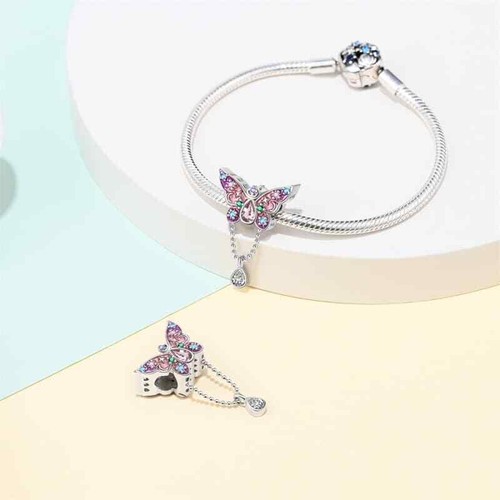 PANDACH Charm Anhänger Sterling Silber 925 Schmetterling Bead Charm für Armband - Bild 3 von 5