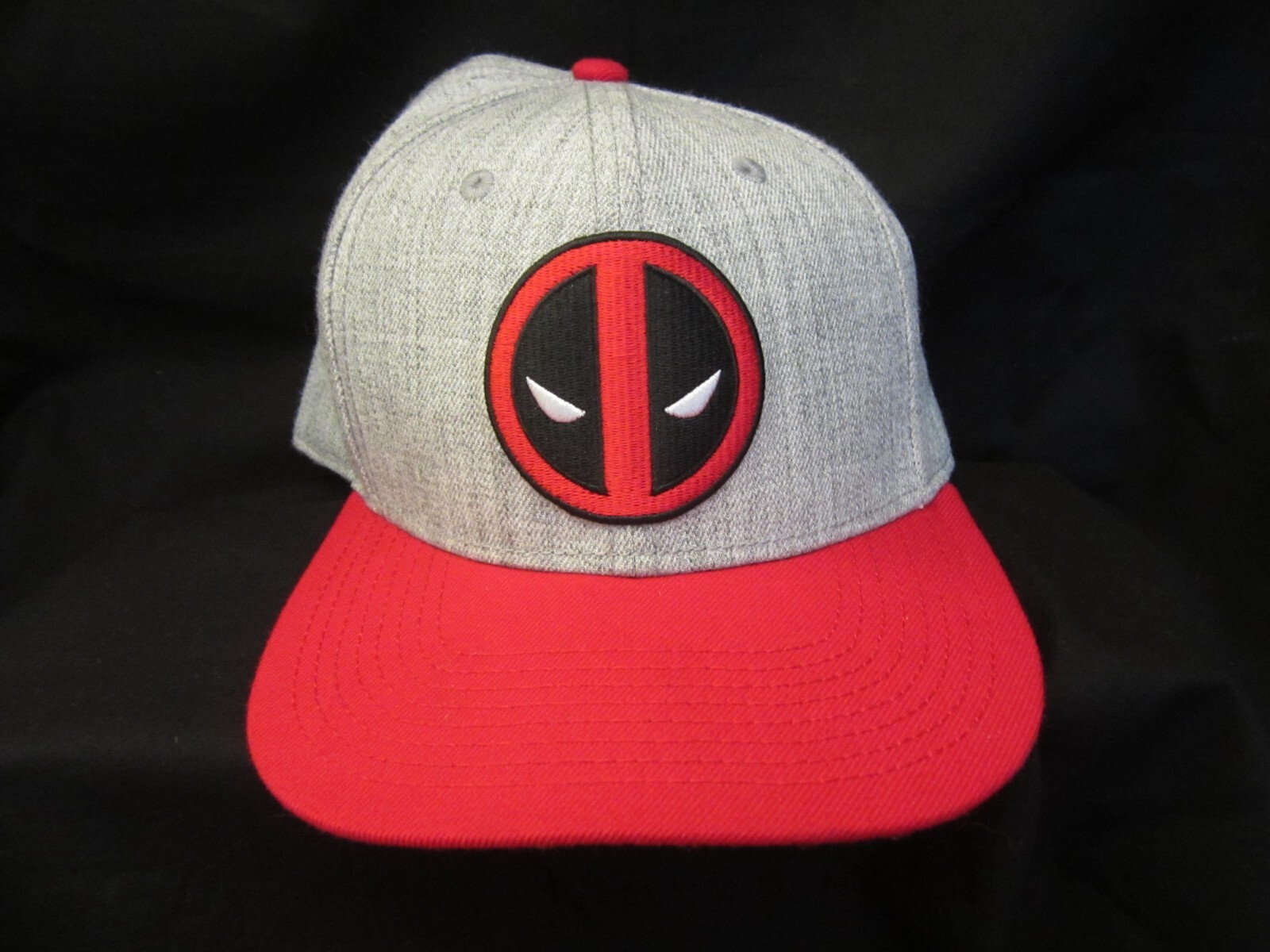 Deadpool Baseball Snap Back  Hat Gray Red Bill - image 1