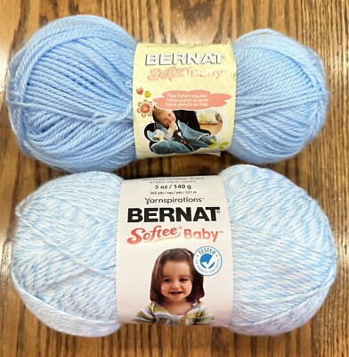 Bernat Softee Baby Soft Acrylic Yarns Baby Denim Marle oz -Pale Blue 