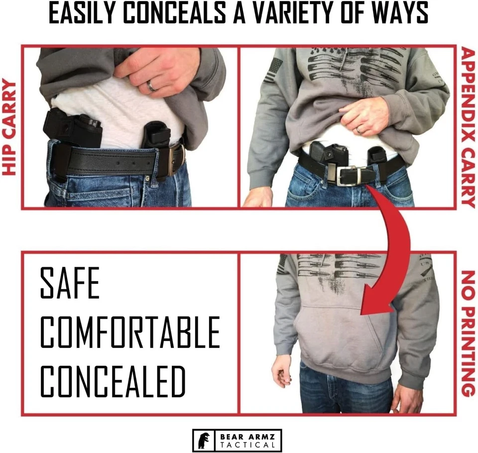 Concealed Carry Universal IWB Holster I Fits Glock S&W Shield Sig 380 9mm 40 45 - Image 2 of 4