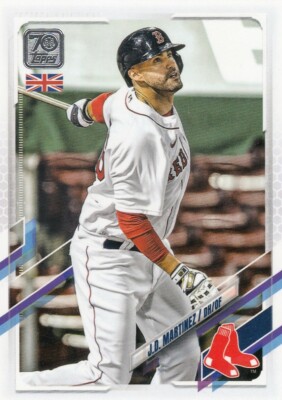 J.D. MARTINEZ TOPPS UK UNITED KINGDOM BASE BOSTON RED SOX #187 2021 21