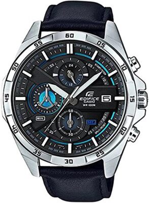 Casio Mens Watch Silver Black Edifice Chronograph EFR-556L-1A Stainless Steel