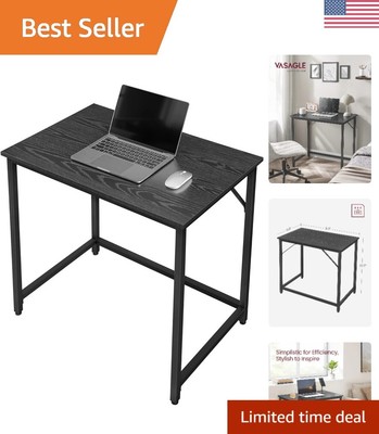 Industrial Style Computer Desk with Steel Frame - Compact Size for Small Spaces