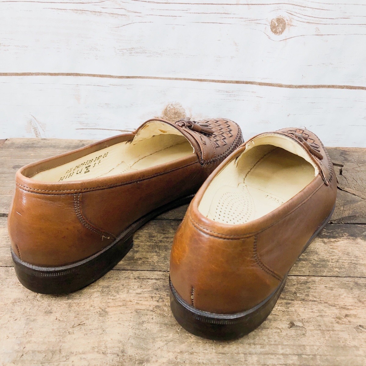 Florsheim Mens Loafer Size 9.5 Kiltie Tassel Learher Woven  display picture 3
