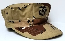 USMC Genuine Issue Nylon Cotton Ripstop 8 Point Cover Utility Cap Desert Camo