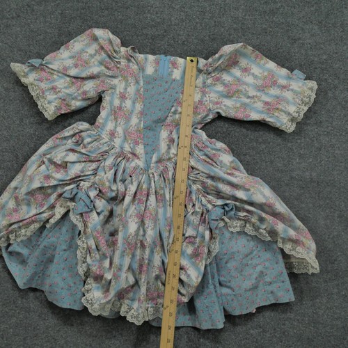 Vintage Handmade Dress Girls 6 Small Blue Floral Pink Victorian Youth - Picture 6 of 10