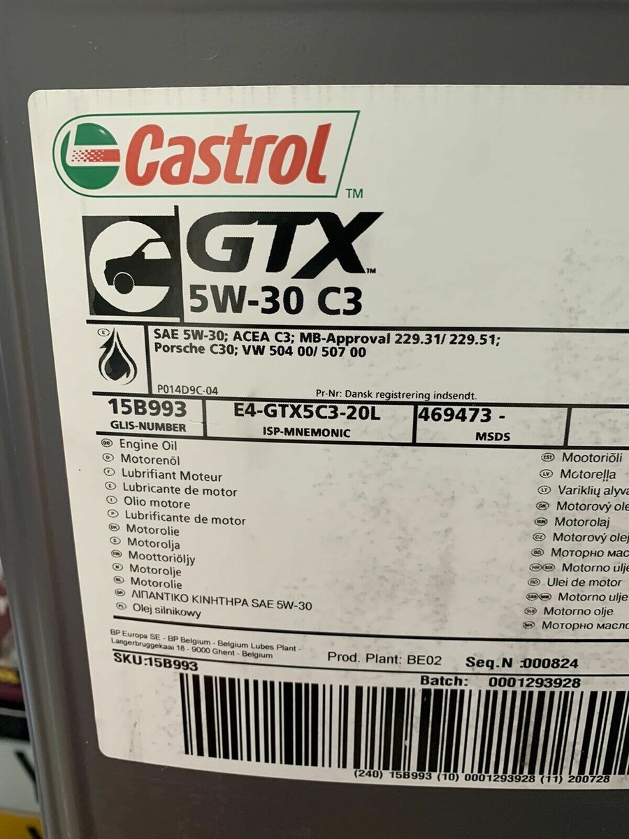Castrol GTX 5w30 Fully Synthetic Engine Oil 20 LTR | eBay