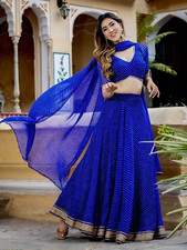 Launching New Georgette Lehenga Choli With Blue Dupatta For Indian Party Wear