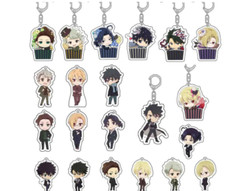 lot 20pcs new mix anime Acrylic Keychain Key Chain Girls boy Keyring gifts