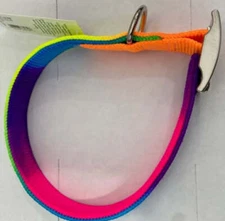 Valhoma RAINBOW DOG COLLAR double layer nylon 1" width Size 16" 18" 20" 22" 24"
