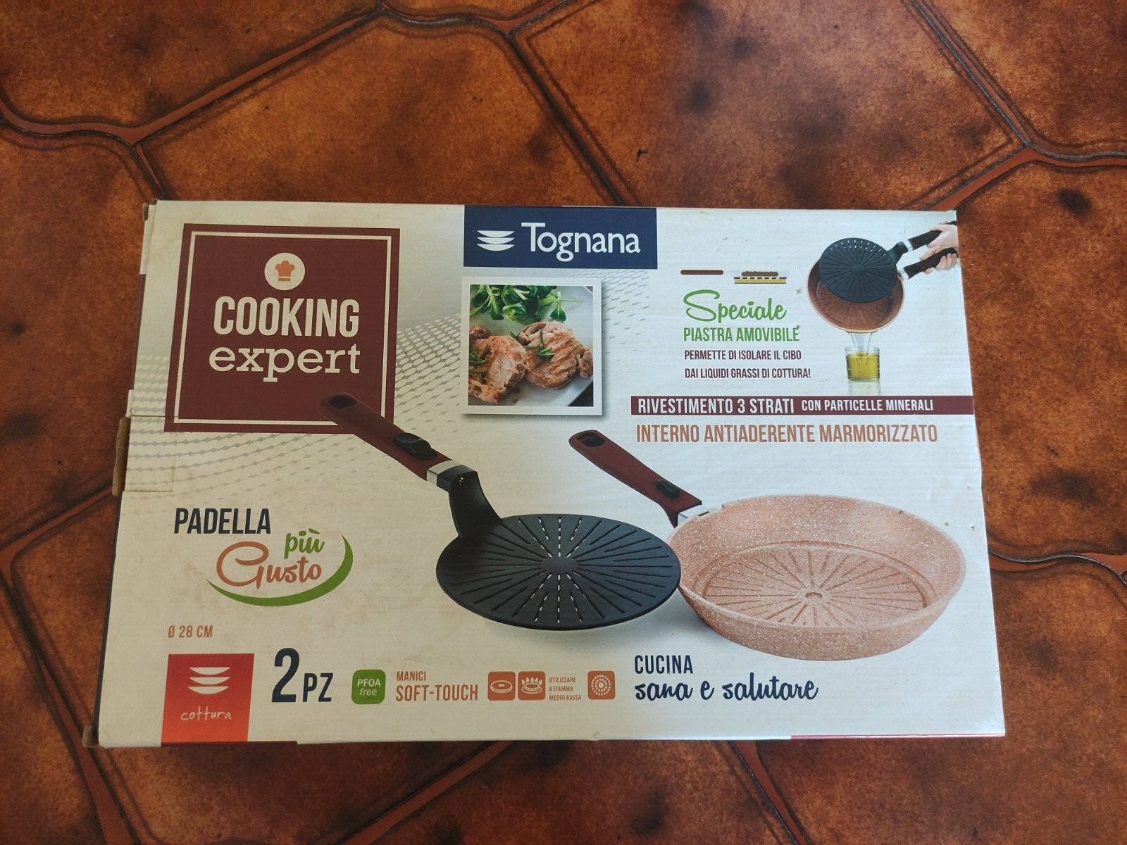 Padella Tognana 28cm Antiaderente per Induzione con Griglia Grassi