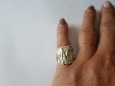 bague en argent massif, aigle, t. 51