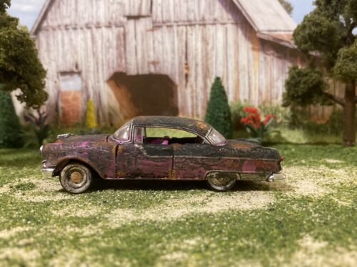1955 Pontiac Rusty Weathered Custom 1/64 Diecast Project Car Barn Find M2 Patina - Picture 12 of 13
