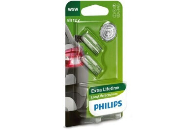 PHILIPS 12961LLECOB2 W5W LongLife EcoVision W2,1x9,5d Car Indicators Bulbs x2