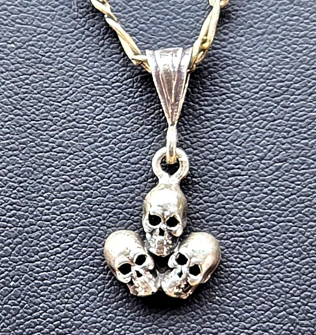 sterling silver skull necklace products for sale | eBay