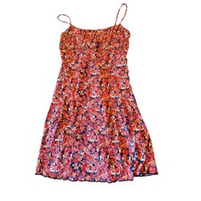 NWT Free People Floral Ditsty Print Ruched Bust Mini Dress Red Multi Size XL