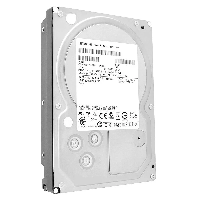 HITACHI HDD 2TB 3,5" 7200upm SATA Festplatte HDS722020ALA330 - Bild 2 von 4