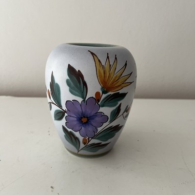Vintage 60 s Flora Gouda Hand Painted VIOLA Vase Holland 1490 Collection 
