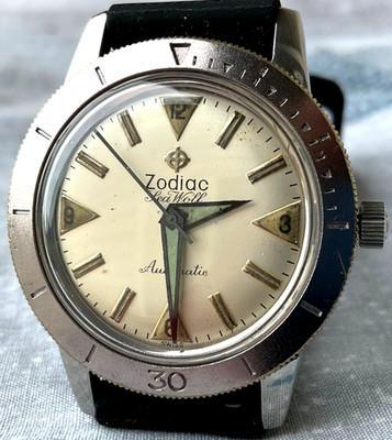 Vintage 60's Zodiac Sea Wolf Diver Seawolf  Men's 35mm Cl 71 Fresh Service Swiss