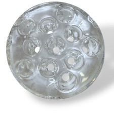 Vintage Glass Floral Frog Clear 3" for Flower Arranging 11 Holes