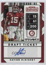 2020 Contenders Draft Picks College Ticket Green Foil Xavier McKinney Auto 1d4m