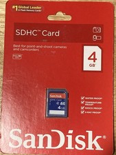 New Sandisk SDHC Secure Digital High Capacity Card 4GB Class 4 Camera Camcorder