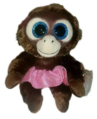 Ty Beanie Boos - NADYA the Monkey European Exclusive 6'' MWMTs Stuffed Animal Toy