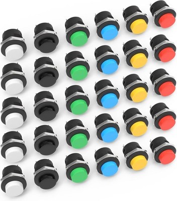 30Pcs R13 507 2 Pin SPST NO Momentary Push Button Switch