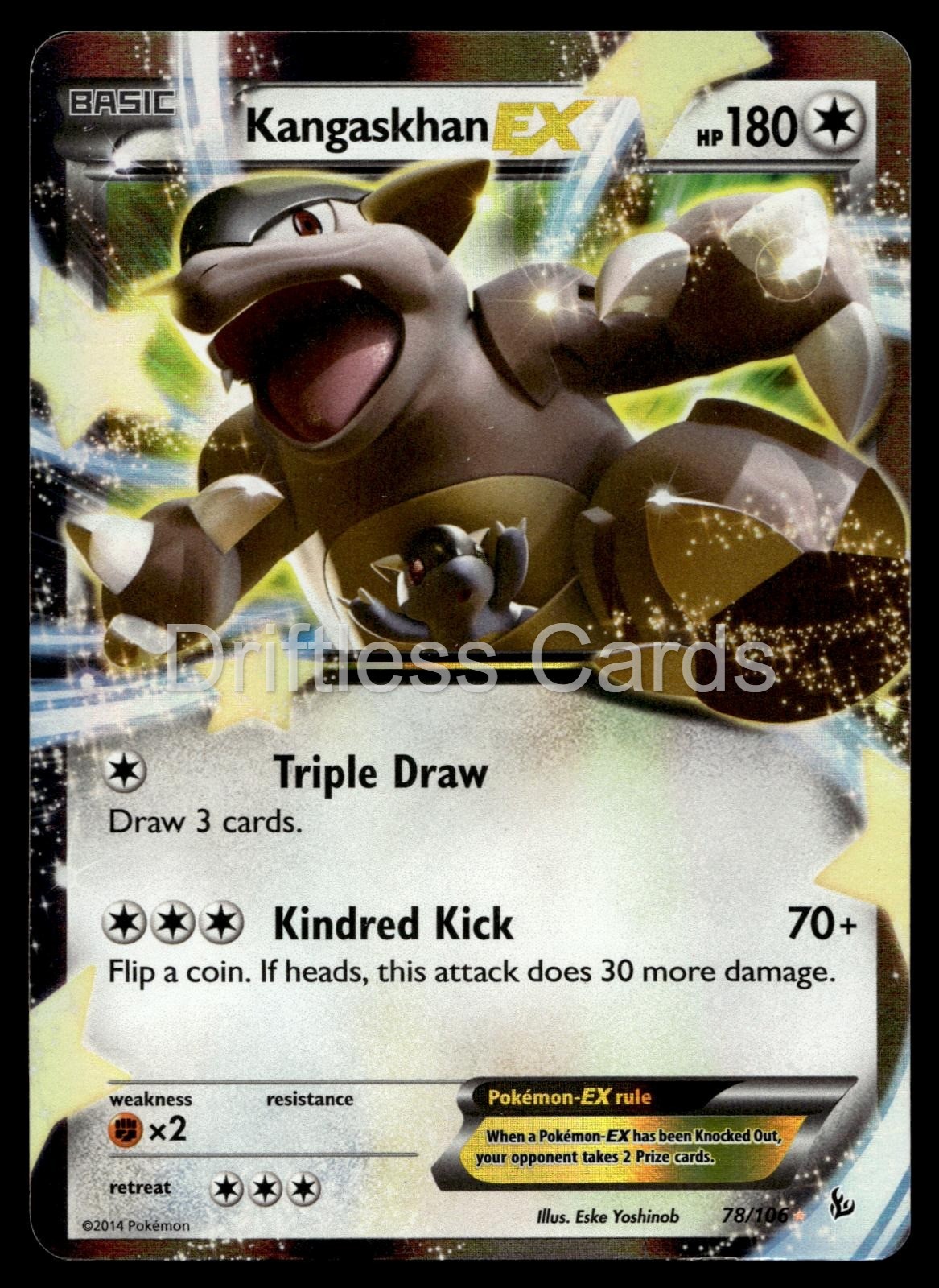 Kangaskhan EX 78/106 Holo EX Rare Flashfire Pokemon MP