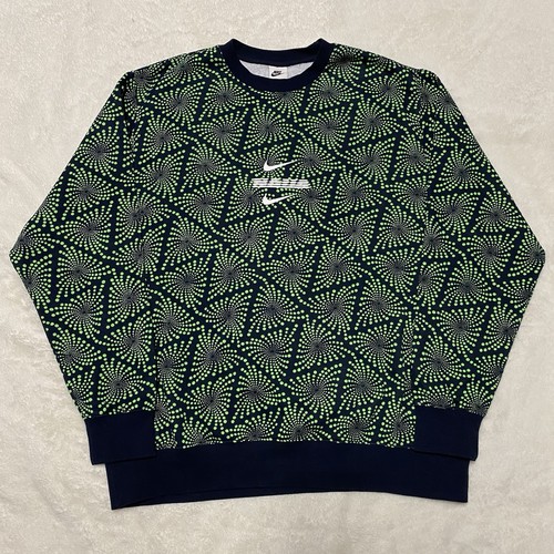 Sudadera Pullover Y2K Nike Doble Centro Swoosh Geométrica Cuello Redondo Para Hombres XL - Imagen 2 de 6